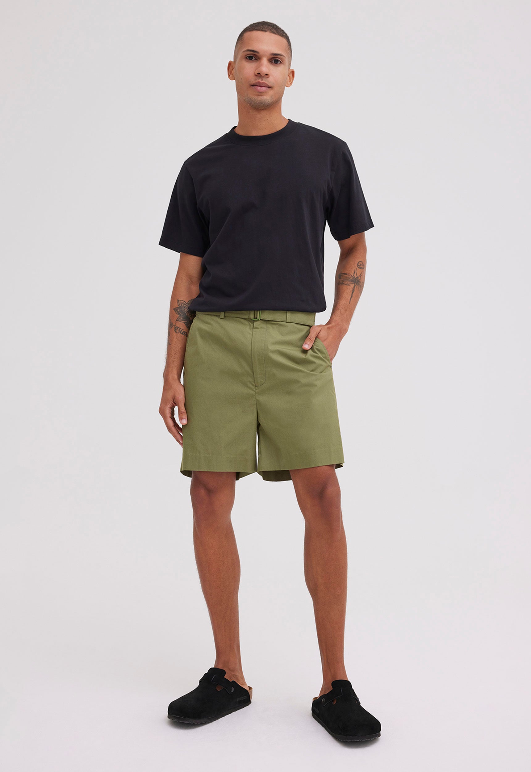 Green hot sale shorts mens