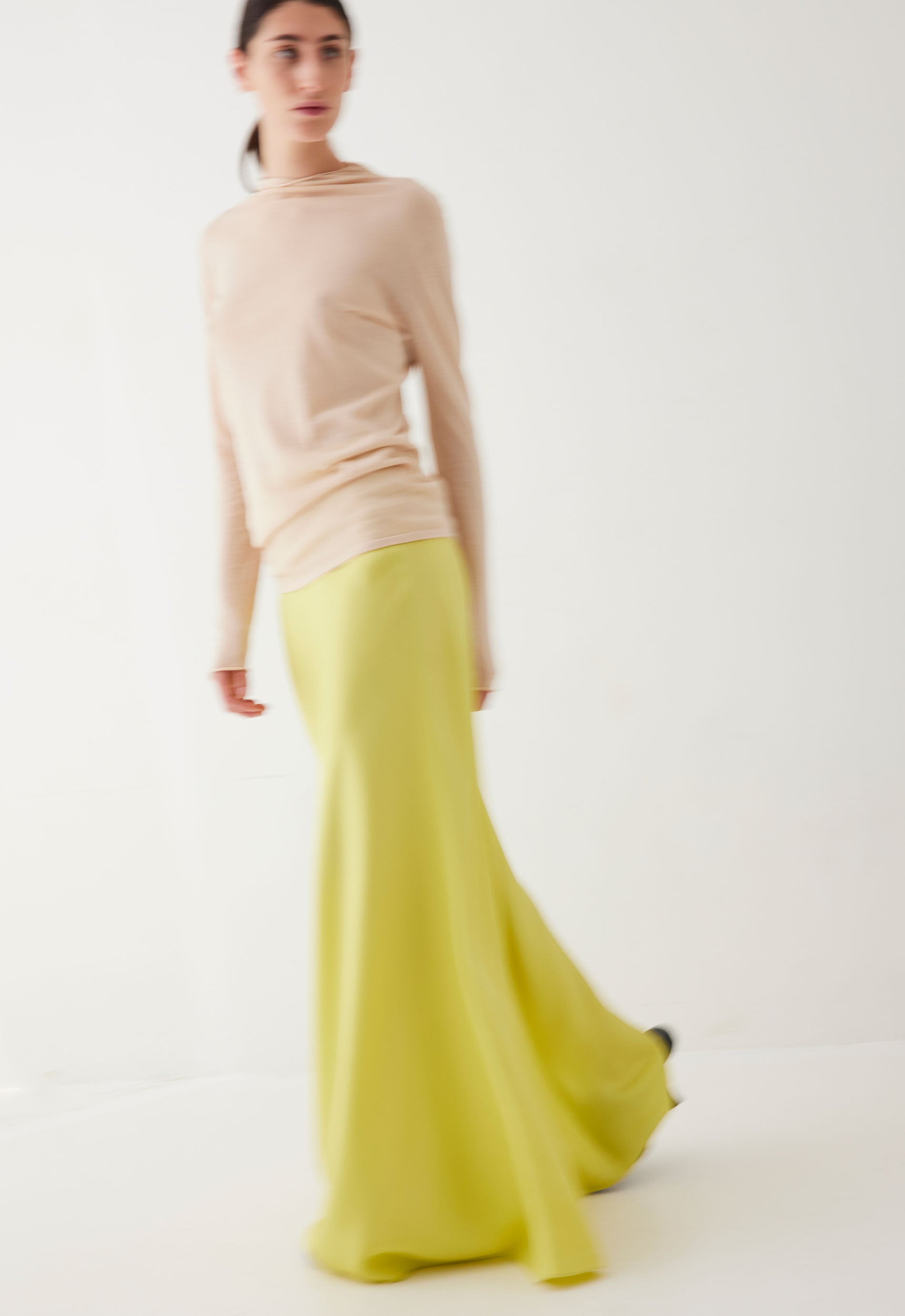 Silk maxi 2025 skirt yellow