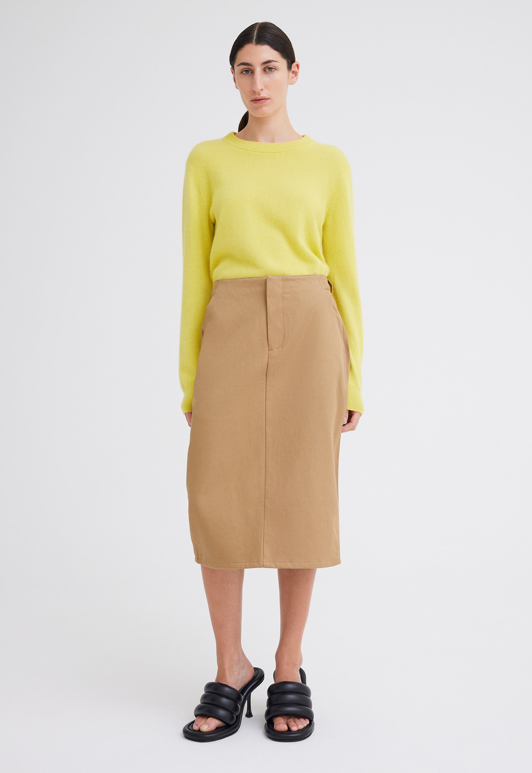 Camel hotsell midi skirt