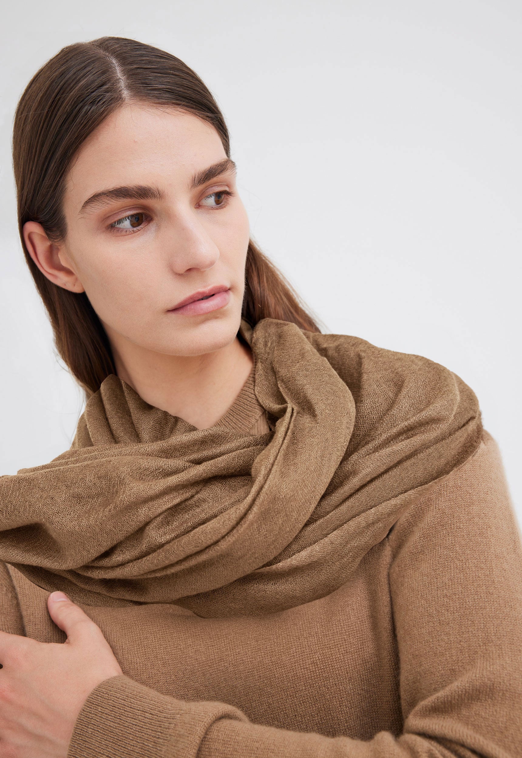 Camel cashmere scarf womens best sale