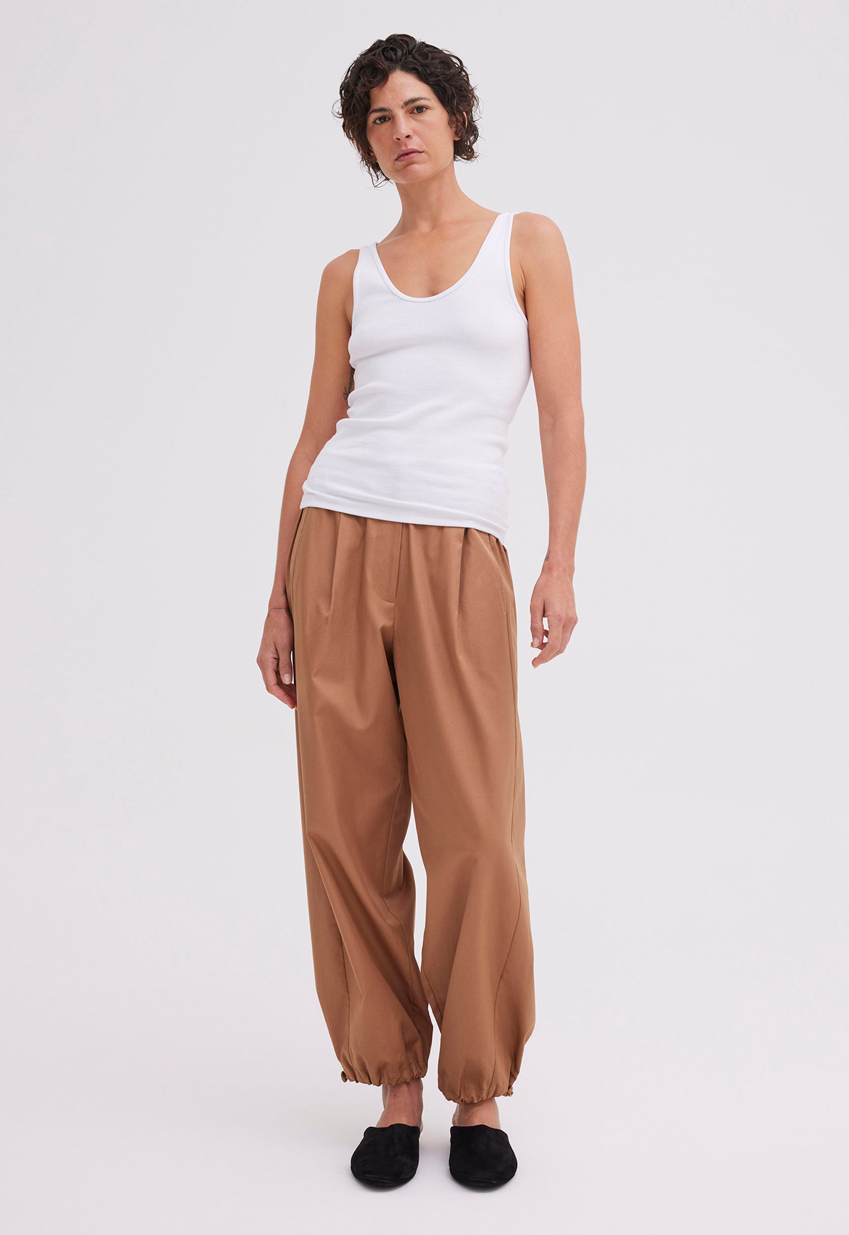 Jac + Jack AU T-Shirts Sonnet Ribbed Cotton Tank - White