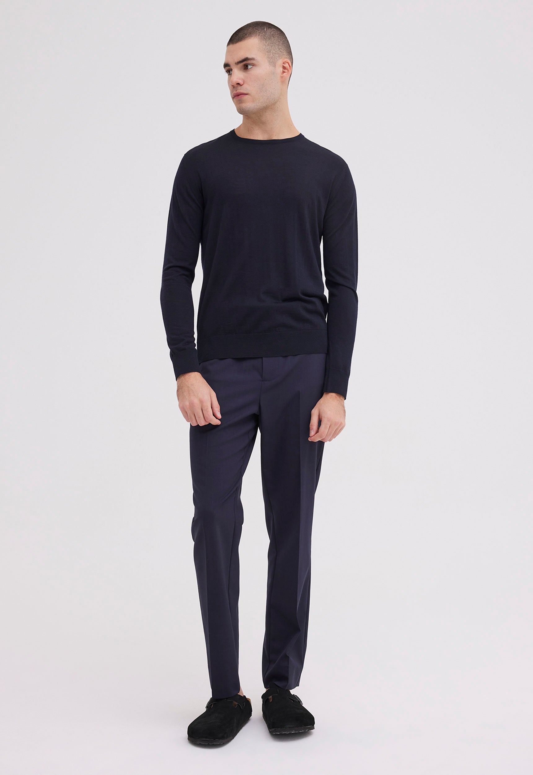 Jac+ Jack Knitwear Layton Merino Wool Sweater - Darkest Navy