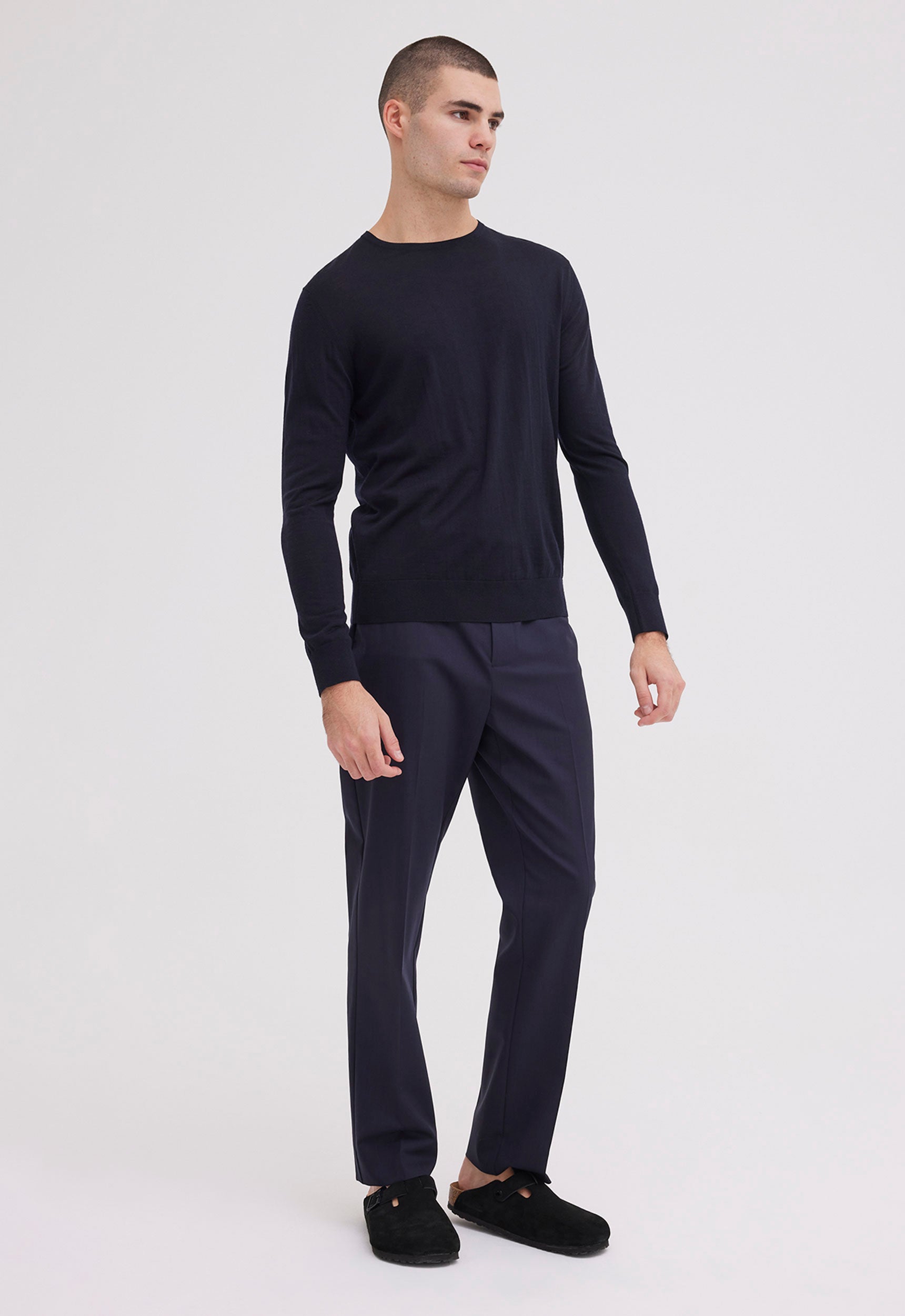 Jac+ Jack Knitwear Layton Wool Sweater - Darkest Navy