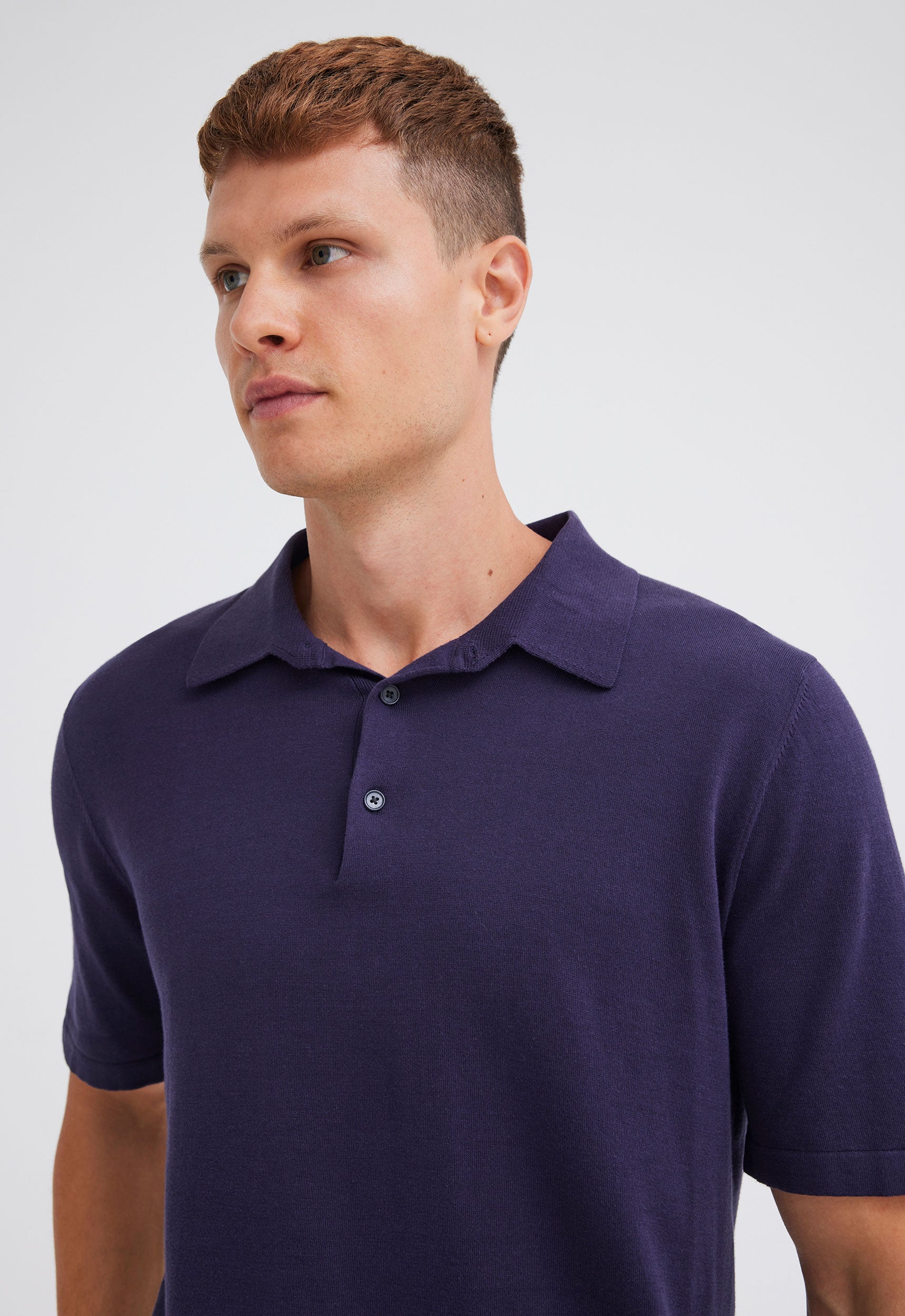 Jac+Jack Knitwear Pointier Polo - Denim