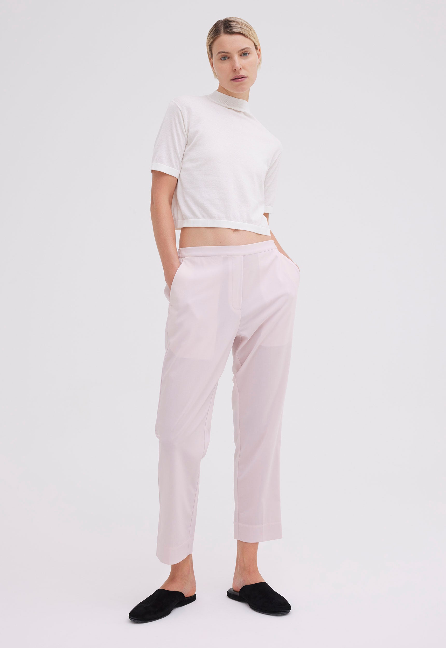 Valentino Garavani Wool And Silk-blend Crepe Straight-leg Pants in Pink |  Lyst