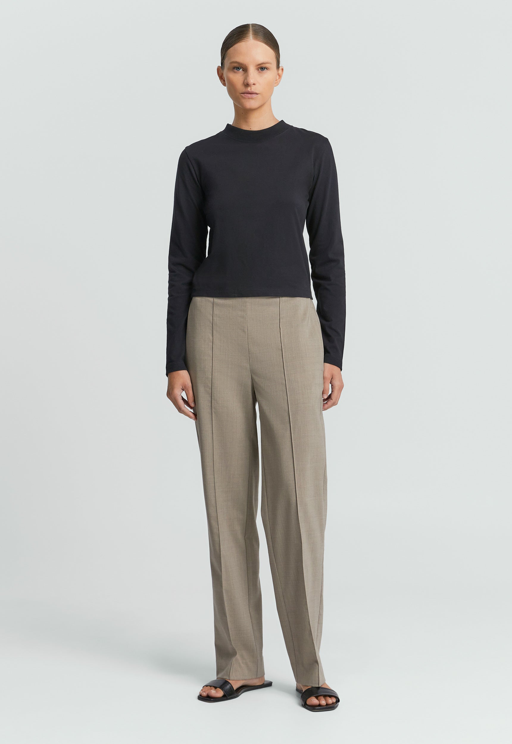 Jac+Jack Tops Healey Organic Cotton Long Sleeve Top - Black