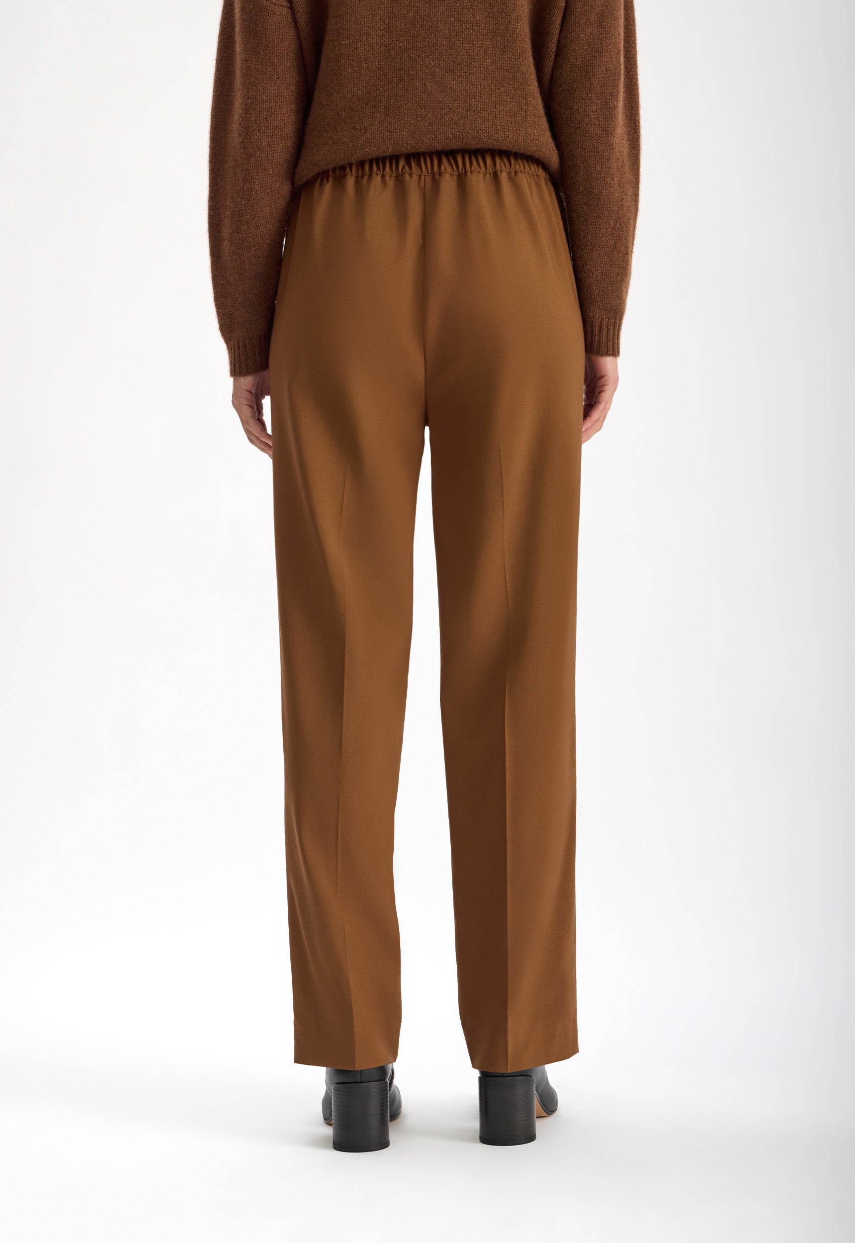 sunset 傑　MOSSA WOOL WIDE SAROUEL SLACKS W/TOP MOSSA BELTED SAROUEL PANTS WITH BLANKET STITCH DESIGN – THE
