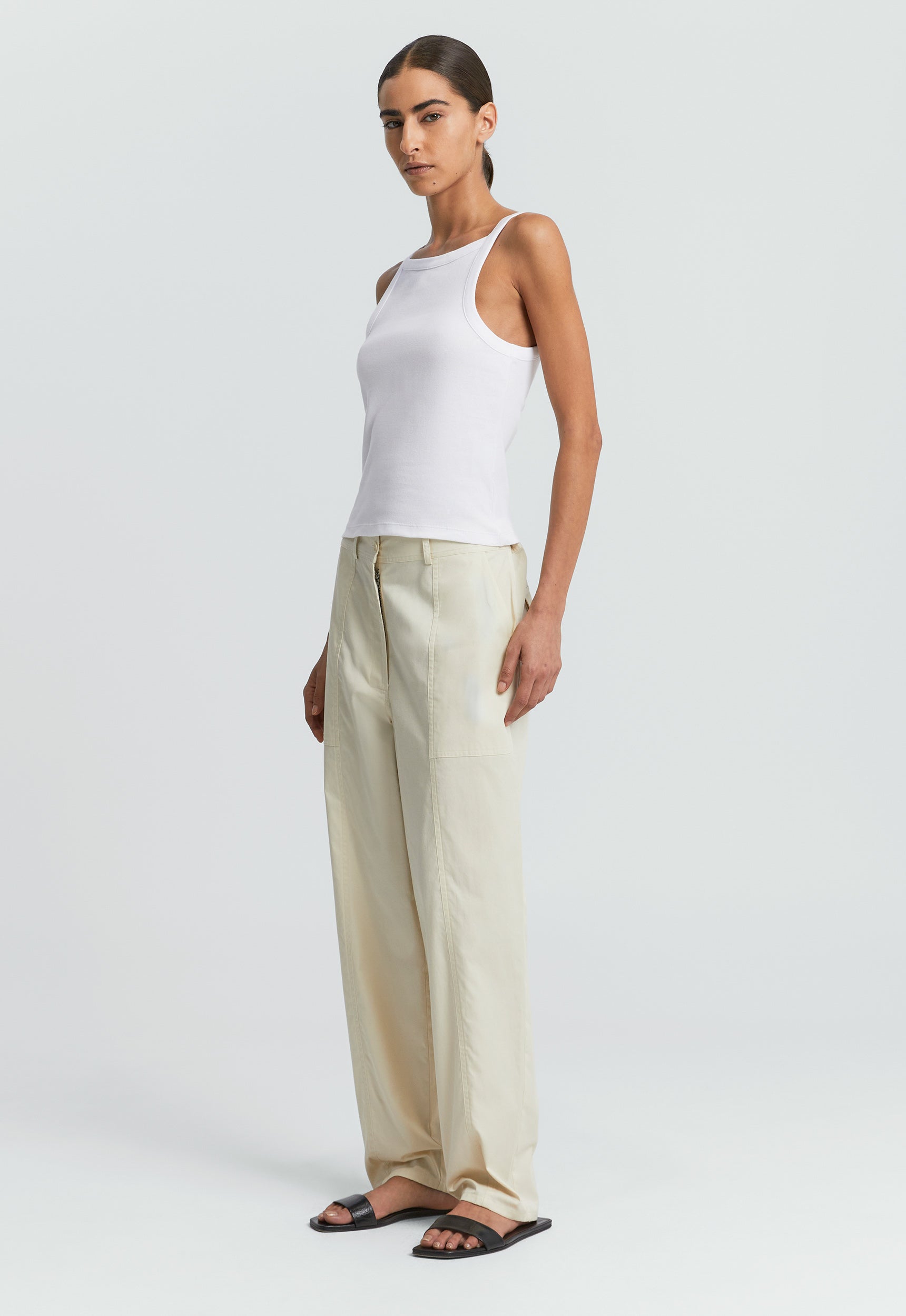 Match Ribbed Cotton Tank in White | Women's Tees – Jac + Jack AU