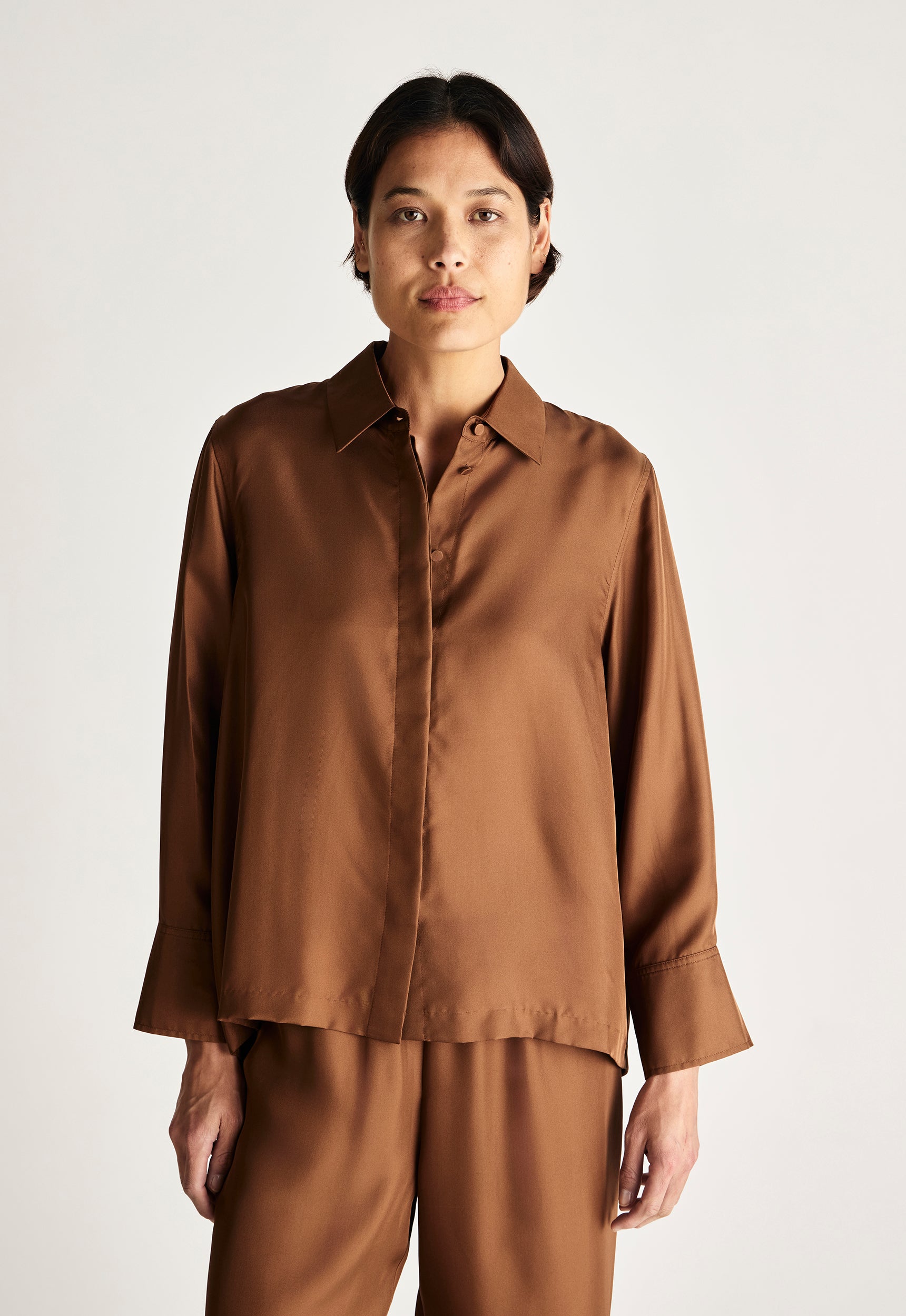Linc Silk Shirt - Tabac – Jac + Jack AU