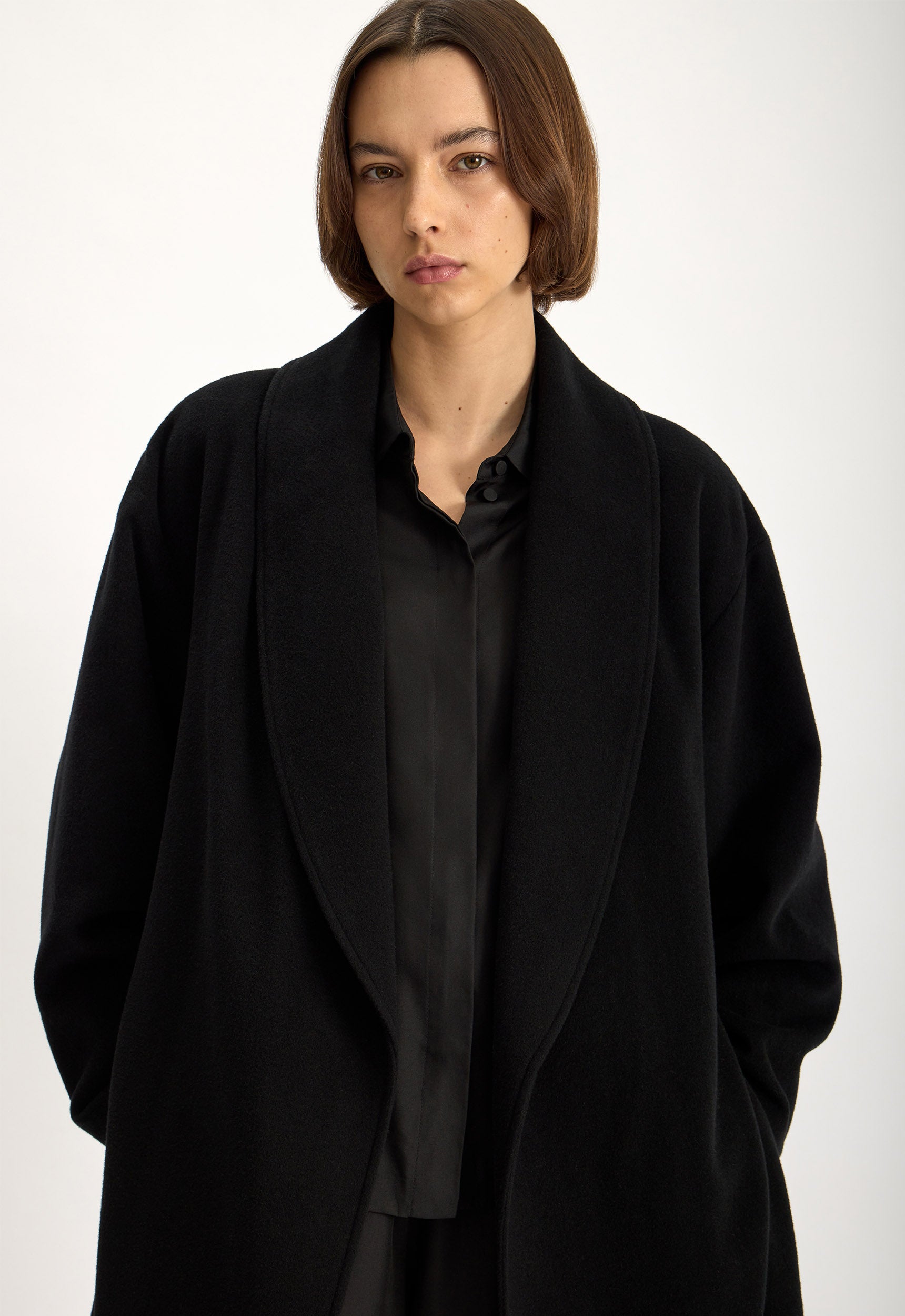 Eaze Wool Cashmere Coat in Black | Jac + Jack – Jac + Jack AU