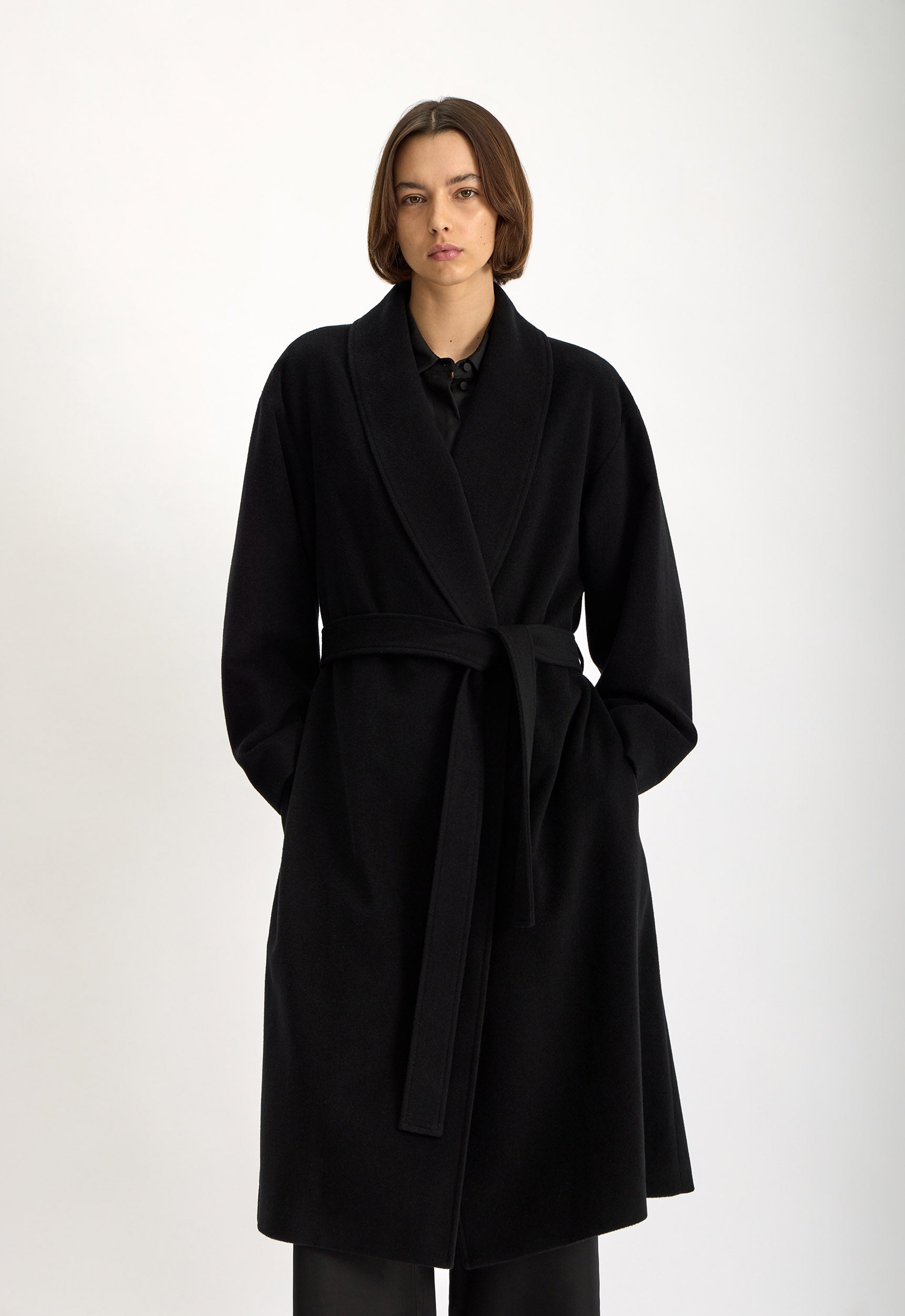 Eaze Wool Cashmere Coat in Black | Jac + Jack – Jac + Jack AU