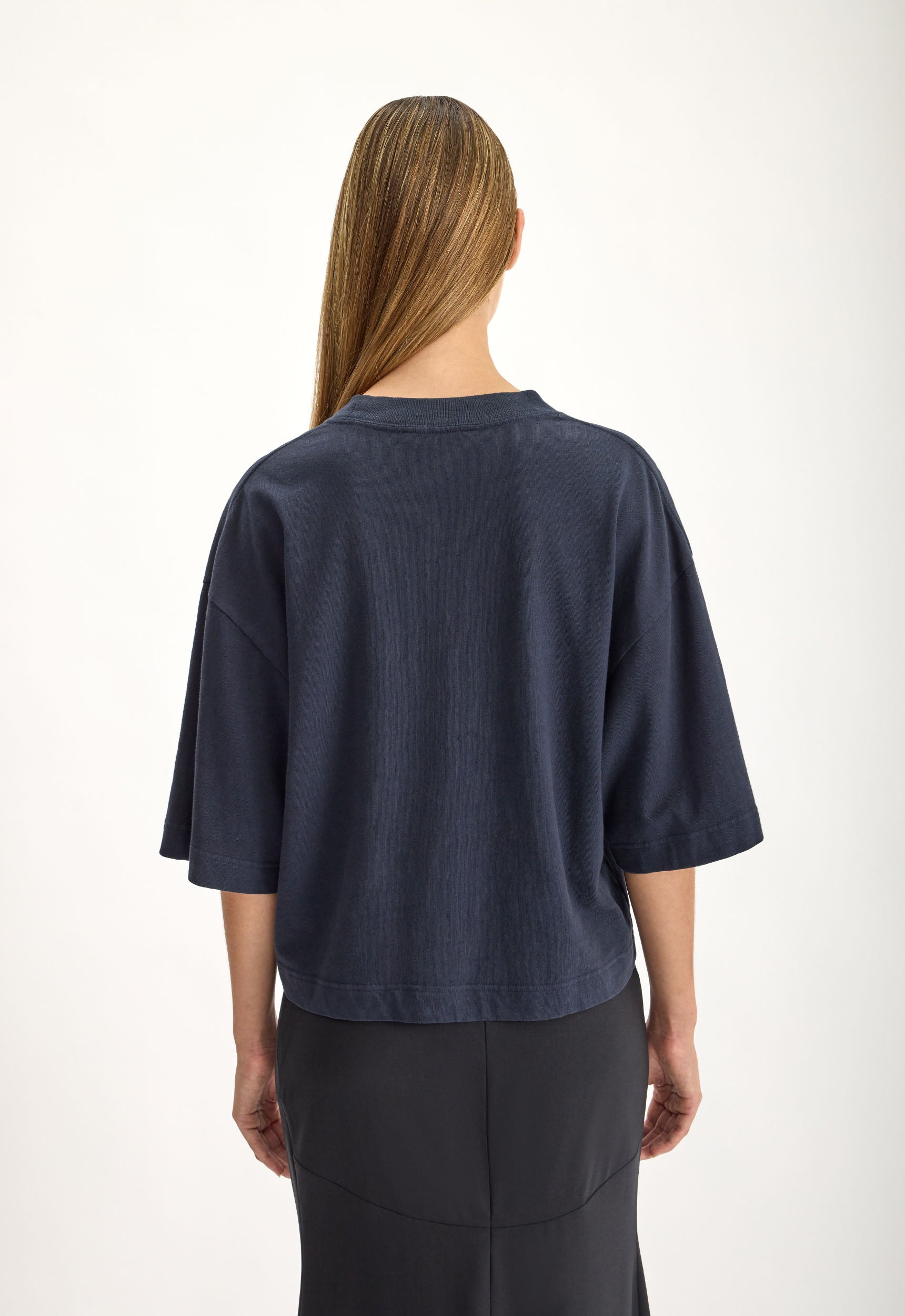 Archive Vintage Cotton Linen Tee in Darkest Navy | Jac + Jack