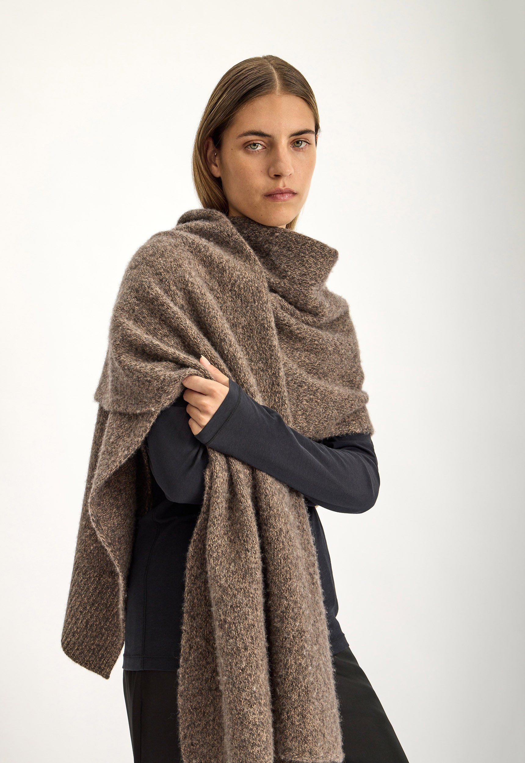 Whisp Wool Cashmere Mouline Shawl in Caro Mouline | Jac + Jack