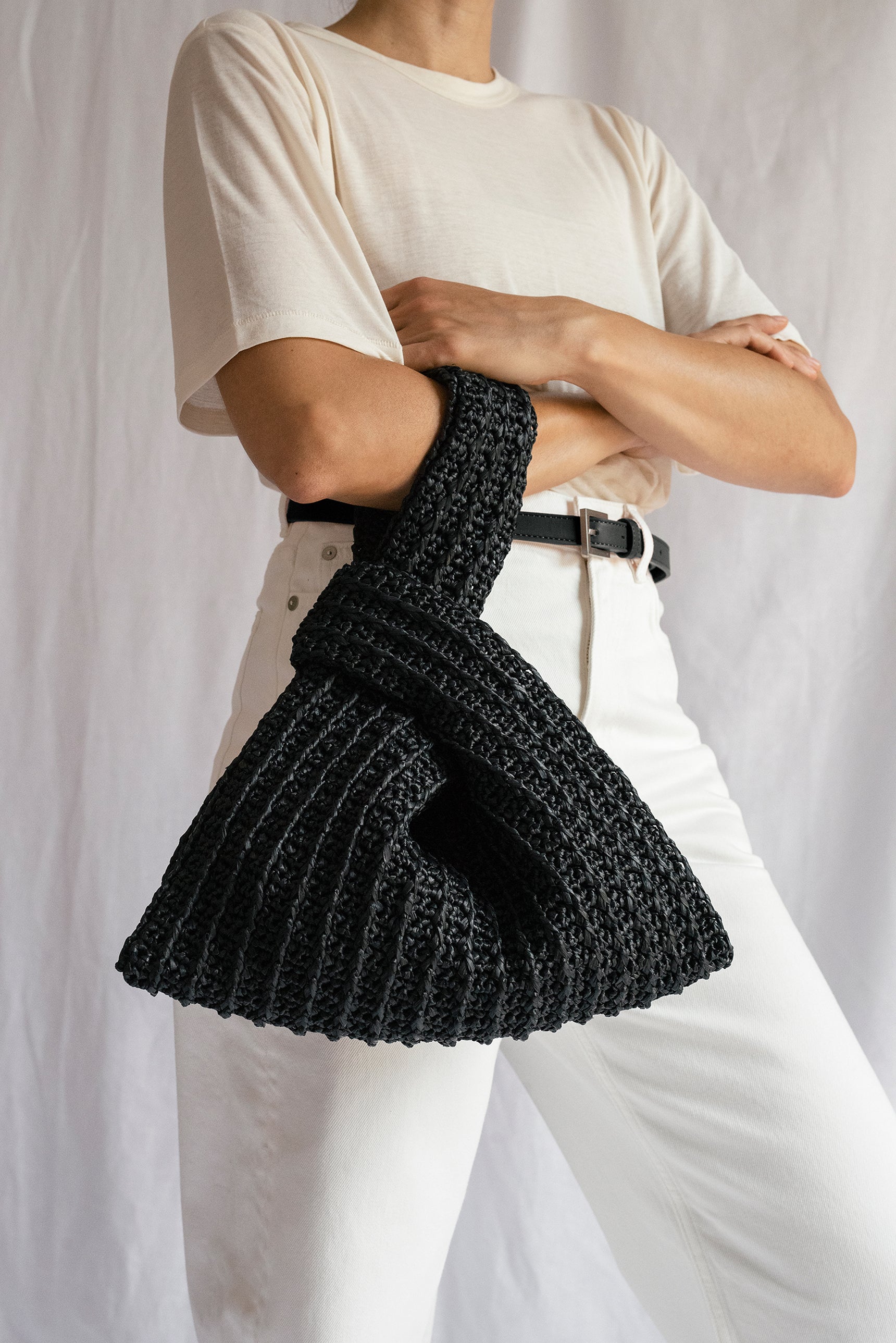 Plexida Raffia Knot Bag - Black – Jac + Jack AU