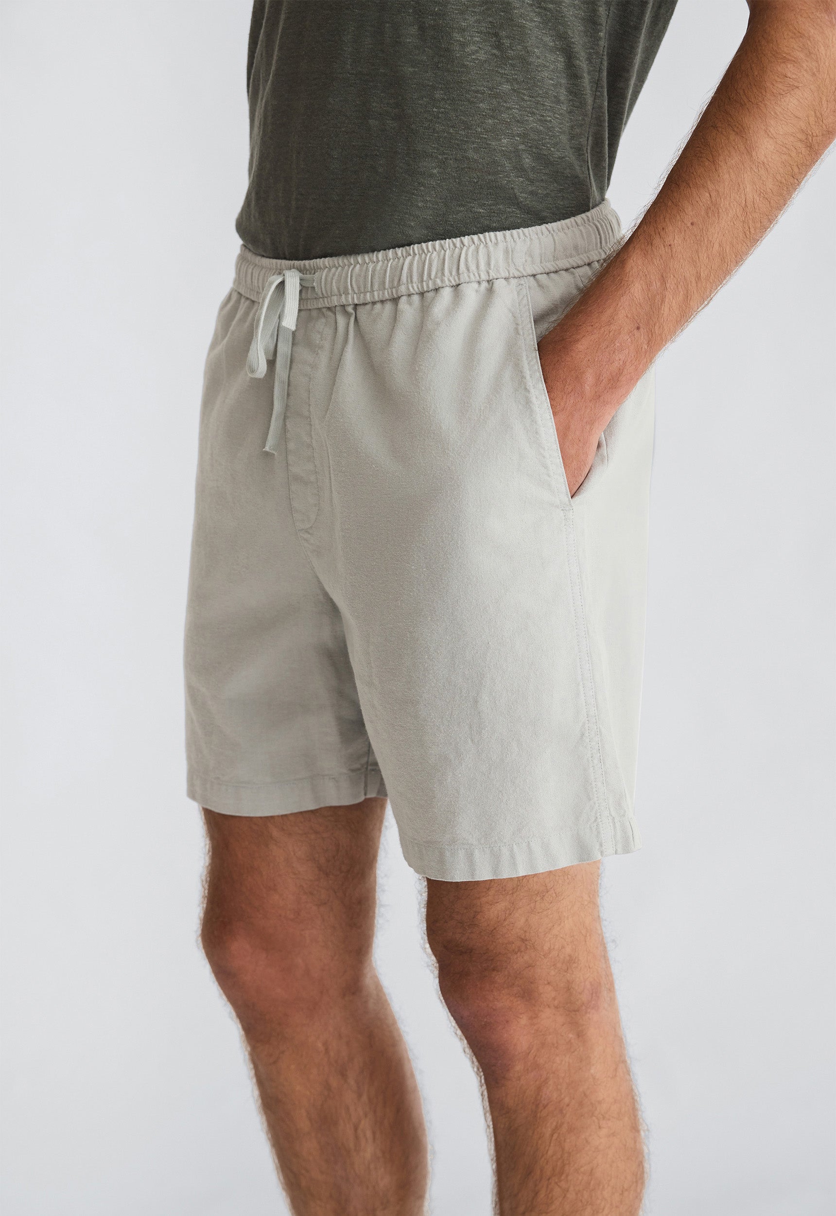 Linn Cotton Linen Short in Salt Grey | Men's Pants & Shorts – Jac