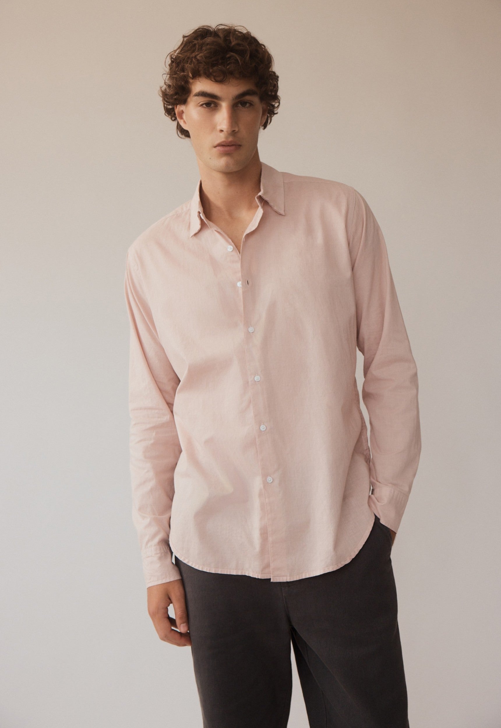 Jac+Jack Shirts Folded Collar Shirt - Worn Pink