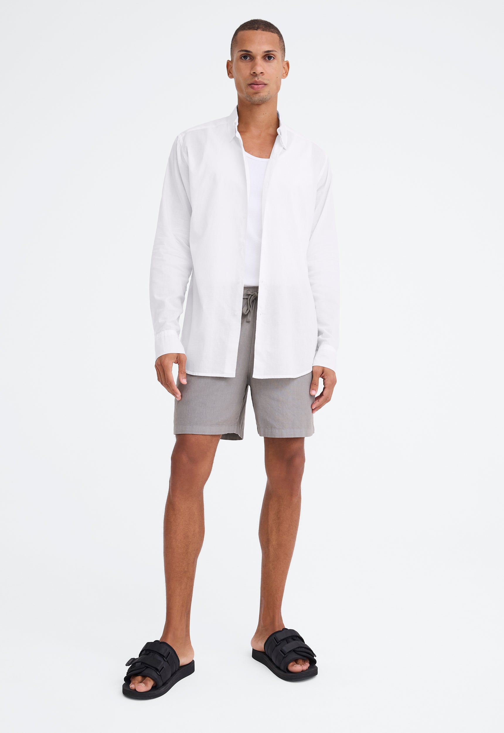 Jac + Jack AU Shirts + Polos Folded Collar Cotton Shirt - White