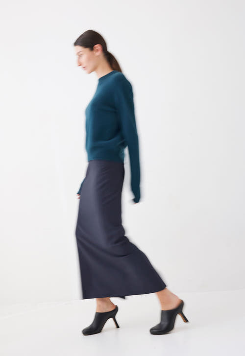 Jac+Jack Skirts Pave Wool Midi Skirt - Bavaria Green