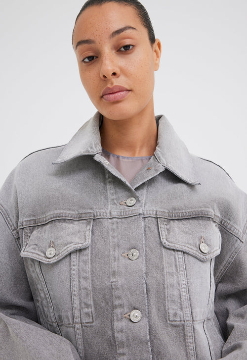 Citizens of Humanity Quira Puff Denim Jacket - Quartz Grey – Jac + 