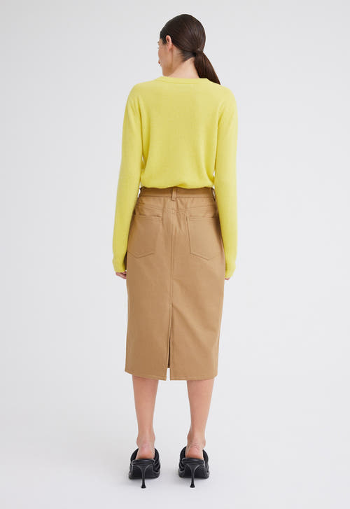Jac+Jack Skirts Uno Denim Midi Skirt - Camel Neutral