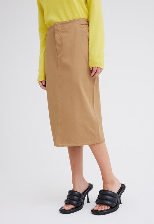 Jac+Jack Skirts Uno Denim Midi Skirt - Camel Neutral