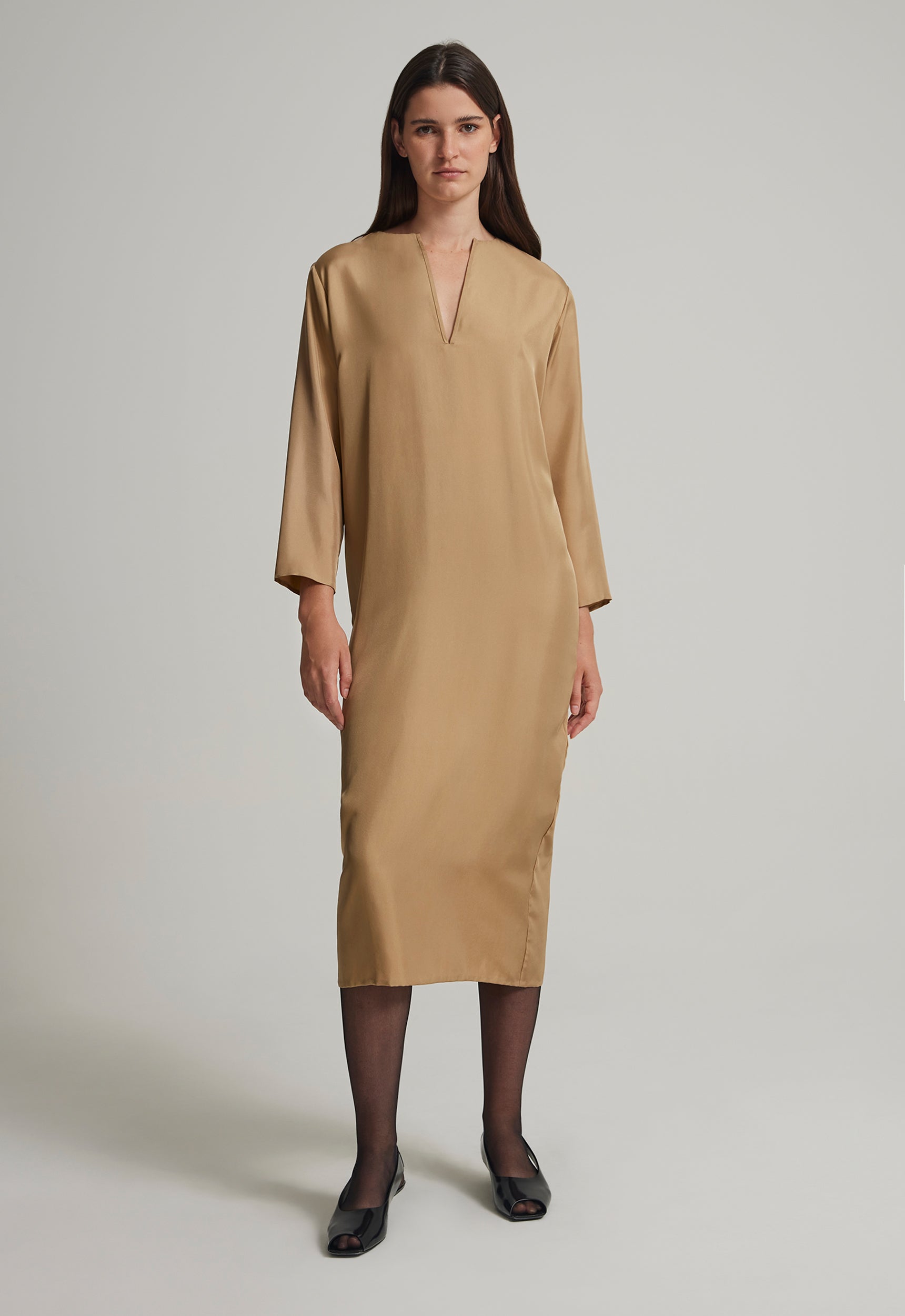 Silk shift shop dresses with sleeves